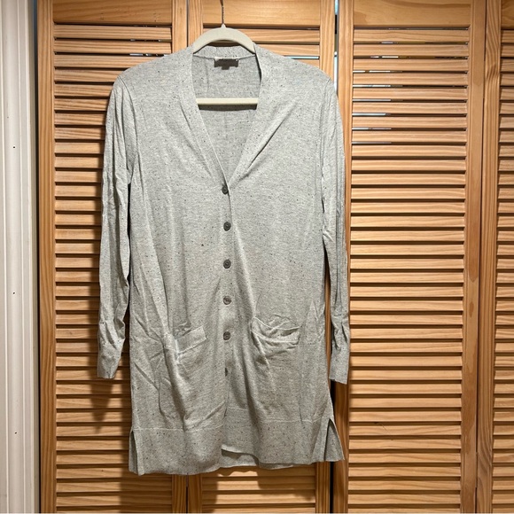 Long Gray Button-Up Cardigan - Picture 1 of 5
